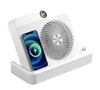 Table Fan - Angled Base Digital Display, 100 Speed Adjustment Wireless Charging, Air Circulator, Foldable Outdoor Camping Cooler | Wireless Charger Desktop Unit For Indoor Outdoor Office