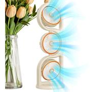 Table Fan - USB Rechargeable Fan | 5-Mode 3-Head 360 Rotating Cooling