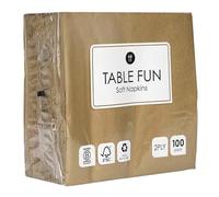 Talking Tables 100 x Servilletas desechables de papel dorado suave, paquete a granel para fiestas de cumpleaños, bodas, despedidas de soltera, Navidad, fabricadas en la UE, 2 capas, 33 cm