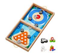 Table Hockey Paced Sling Puck Board Game | 7-in-1 Wooden Educational Tabletop Game,Multi- Interactive Design, Durable Child-Safe Material, Ideal For Classroom, Home