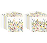 Table Kind 100 X Servilletas De Papel Reciclado Suave Paquete A Granel Desechables Blancas Con Motivos Florales Para Bodas Ecológicas Biodegradables Fabricadas En La UE 2 Capas 33 Cm (Paquete de 2)