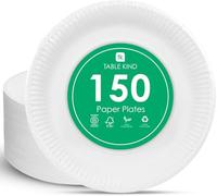 TABLE KIND | x150 | 22CM | Platos de Papel Ecológicos para Cumpleaños, Vajilla Desechable Ecológica, Reciclable, Artículos de Fiesta Biodegradables, Compostable en el Hogar