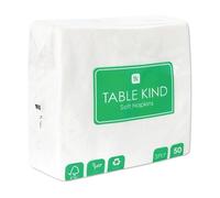 Table Kind - Paquete de 50 servilletas blancas suaves, 3 capas servilletas de calidad para fiestas, catering y uso diario, ecológicas, desechables, compostables para el hogar sostenibles y reciclables