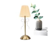 Table Lamp - Fabric And Iron 33.5x11cm, Bow Design, Rechargeable LED, Soft Glow | Decorative Lamp, Portable, Cordless, Warm Light, Adjustable Brightness For Bedroom, Desk, Living Room