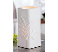 Table lamp, Leaf motif, Porcelain, white, PU 1, L. 13 cm, W. 13 cm, H. 28 cm