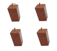 Table Legs,Furniture Support Leg, 4pcs Solid Wood Legs For Furniture,Wooden Square Sofa Feet,TV Coffee Table Chair Dresser Bed Foot,Hardwood Rubber Wood,With Bolt M8,Top Size 2"x2"(Brown,10cm/3.9")(Br