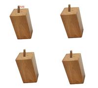 Table Legs,Furniture Support Leg, 4pcs Solid Wood Legs For Furniture,Wooden Square Sofa Feet,TV Coffee Table Chair Dresser Bed Foot,Hardwood Rubber Wood,With Bolt M8,Top Size 2"x2"(Brown,10cm/3.9")(Wo