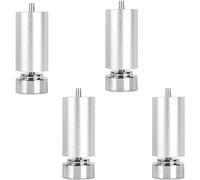 Table Legs,Furniture Support Leg, Pack of 4,Aluminum Alloy Sofas Legs,Round Metal Kitchen Feet,Refrigerator,Washing Machine,Worktop Desk,M10 Thread, Silver(12cm)(3cm)