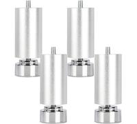 Table Legs,Furniture Support Leg, Pack of 4,Aluminum Alloy Sofas Legs,Round Metal Kitchen Feet,Refrigerator,Washing Machine,Worktop Desk,M10 Thread, Silver(12cm)(18cm)