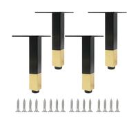 Table Legs Metal 6/8/10/12/15/45/50/55/60cm,4 Pcs Furniture Legs Adjustable,DIY Replacement Furniture Feet,Desk Legs Black/Gold/Black Gold,with Screws,BlackGold-60cm(23.6in)