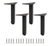 Table Legs Metal 6/8/10/12/15/45/50/55/60cm,4 Pcs Furniture Legs Adjustable,DIY Replacement Furniture Feet,Desk Legs Black/Gold/Black Gold,with Screws,Black-50cm(19.7in)