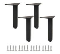 Table Legs Metal 6/8/10/12/15/45/50/55/60cm,4 Pcs Furniture Legs Adjustable,DIY Replacement Furniture Feet,Desk Legs Black/Gold/Black Gold,with Screws,Black-40cm(15.7in)