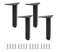 Table Legs Metal 6/8/10/12/15/45/50/55/60cm,4 Pcs Furniture Legs Adjustable,DIY Replacement Furniture Feet,Desk Legs Black/Gold/Black Gold,with Screws,Black-10cm(3.9in)