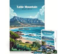 Table Mountain, Sudáfrica Rompecabezas para Adultos 1000 Piezas Juguete Que desafía la Mente Pieza de colección de Arte de Corte nítido para una Mente Tranquila 38x52cm