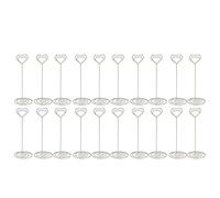 Table Number Holders | 20Pcs Iron Stands for Wedding/Party/Birthday | Decorative Number Card Holders 12cm | Elegant Table Setting Organizer (Silver)