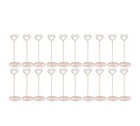 Table Number Holders | 20Pcs Iron Stands for Wedding/Party/Birthday | Decorative Number Card Holders 12cm | Elegant Table Setting Organizer (Pink Gold)