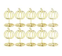 Table Number Holders, Pumpkin Card Stands, Autumn Metal Clips, Sturdy Wire Design, Festive Centerpiece Accents, Thanksgiving Events, 1.18x1.18x1.97 Inches, Gold, 10 Pieces