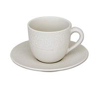 Table Passion - Taza de café y posavasos Vesuvio blanco 12 cl (juego de 6)