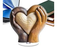 Table Romantic Centerpiece Decor, 2D Rotatable Vintage Hands Holding Heart, Desktop Sign Ornament, Elegant Romantic Table Decoration for Living Room Bedroom Kitchen Shelf Windowsill, 3.94 Inches