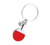 Table Tennis Key colgante, raqueta para llavero, llavero de metal - hecho de galvanización con diseño de anillo compartido, accesorio para los fanáticos del tenis de mesa, id, multicolor, A