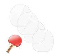 Table Tennis Paddle Protector Film, 4 Pieces Transparent Racket Cover, 6.5x6.5 Inches Adhesive Blade Film with Clear Protection, Scratch Resistant Guard, Game Maintenance Accessory with Soft Finish