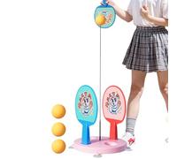Table Tennis Trainer, Balls Set, 7.09 Inches Base Interactive Paddles Set for Indoor, Outdoor, Exercise, School, Basement, Community, Home Gym, Beginners, Abs, Blue, Pink