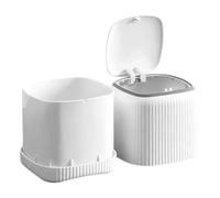 Table Top Trash Can - Recycling Bin With Lid Compact Desk Waste System | Mini Garbage Storage Solution Home Kitchen Bedroom Laundry Dressing Table Dorm Workshop Car Portable Clean Organization Accesso