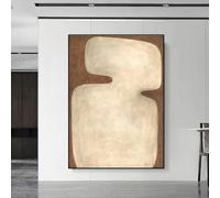 Tableau encadré, impression murale, peinture à texture brune, peinture minimaliste neutre sur toile, décoration murale pour appartement 70x90cm(28x35in)