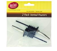 Tablecraft Stainless Steel Vented Pourers, Set of 2, 1 PAcK, Stainless-Steel