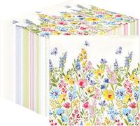 TableKind 100 Servilletas de Papel Floral Suaves | 2 Capas 33cm | Desechables Estampadas para Bodas, Día de la Madre, Pascua, Uso Diario | Ecológicas Compostables