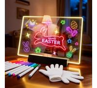 Tablero Acrílico Luminoso con Mensaje LED, Pizarra Led Luminosa con 12 Colores Bolígrafo, 30*20cm Tablero de Notas Acrílico para Colegio Café Oficina, Limpiable Pizarra de Escritura Regalo para Amigo