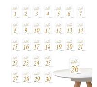 Tablero acrílico transparente arco, impresión dorada de 1 a 30 hojas, números de mesa de acrílico, para fiestas de boda, cumpleaños, reunión, banquete, celebración,