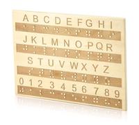 Tablero Alfabeto Braille Diapasón Madera Braille, Grabado Tablero Números Alfabeto Braille Herramientas Educativas Montessori Juego Sala Escape Enseñanza Adecuado Personas Discapacidad Visual