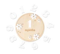 Tablero Circular De Madera Para Bebés - Tarjeta De Madera Con Logotipo Circular, Letrero De Maderas Para Bautismo De Recién Nacidos | Tarjetas De Hitos Mensuales, Lindas Tarjetas De Signos De Crecimie