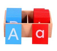 Tablero con Letras de Papel de Lija con Letras Dobles para Niños Herramienta de Aprendizaje Sensorial Roja y Azul para Educación Temprana e Interacción Entre Pa (como se Muestra)