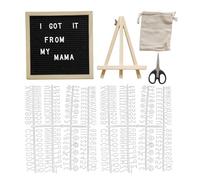 Tablero con letras intercambiables - pizarra - Marco de madera Fieltro Tablero de anuncios 25x25 cm Placa Rural para Escuela, Aula, Evento, Exposición, Celebración, Cumpleaños, Café, Cuidado de niños
