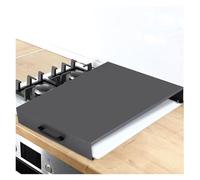 Tablero Cubierta Estufa de Gas de Acero Inoxidable Negro, Tapa Acero Inoxidable Gruesa y Resistente para Cocinas Eléctricas, Amplía Espacio Trabajo Cocina(Black,35x45x7cm)