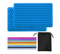 Tablero de Actividad Sensorial, Tablero de Actividad Sensorial de Silicona Doble Cara con 20 Cuerdas Accesorias y Bolsa Portátil, Alivia el Estrés para 3 años y Adultos