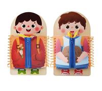 Tablero De Actividades Educativas: Panel De Madera, Entrenamiento Con Hebilla De Encaje Con Cremallera, Práctica De Coordinación Motora Fina, Juego De Jardín De Infantes Preescolar | Viajar A Casa Gua