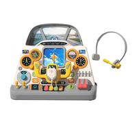 Tablero de Actividades Sensoriales para Niños, Simulador de de Avión, Juguete Educativo Interactivo con Luces E Interruptores