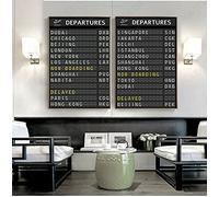 Tablero De Aeropuerto, Tablero De Destino, Carteles E Impresiones, Tablero De Viaje, Cita Artística, 2 Piezas, Pintura En Lienzo, Imágenes, Decoración De Viaje De Luna De Miel 12"X16" Sin Marco