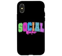 Tablero de ajedrez colorido del arco iris del trabajador social para la escuela Carcasa para iPhone X/XS