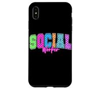 Tablero de ajedrez colorido del arco iris del trabajador social para la escuela Carcasa para iPhone XS Max