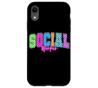 Tablero de ajedrez colorido del arco iris del trabajador social para la escuela Carcasa para iPhone XR
