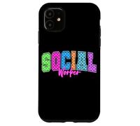 Tablero de ajedrez colorido del arco iris del trabajador social para la escuela Carcasa para iPhone 11
