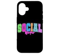 Tablero de ajedrez colorido del arco iris del trabajador social para la escuela Carcasa para iPhone 16