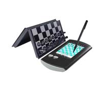 Tablero de ajedrez electrónico de mano con características inteligentes de IA, lápiz, retroiluminación LCD, velocidad ajustable, múltiples niveles de dificultad para adultos y principiantes