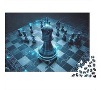 Tablero de Ajedrez Futurista Puzzle de 1000 Piezas Papel Puzzle para Adultos Escena Estrategia Moderna Puzzle para Toda la Familia Decoración Regalo 52x38cm/1000pcs