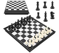 Tablero de Ajedrez Magnetico Plegable 24 x 24 cm con 32 Ajedrez Tablero Ajedrez Magnetico Madera Plegable con Ranuras de Almacenamiento Juego De Ajedrez para Niños y Niñas
