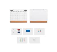 Tablero De Anuncios Corcho Magnético Doble Superficie Para Montaje En Pared Y Pizarra Blanca Borrable Con Calendario Mensual Marco Aluminio Planificador Pizarra Corcho Reutilizable